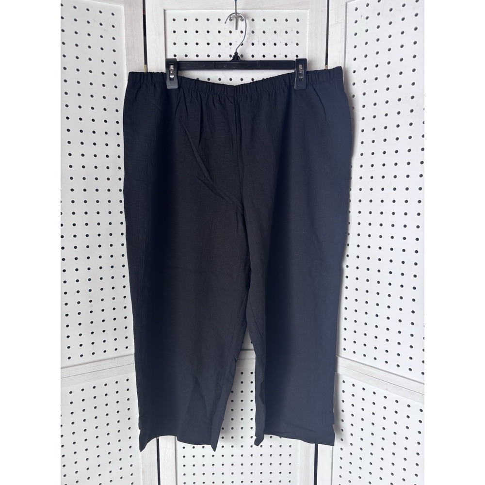 Appleseed's Women's XL Pull On Black Capri Pants Poly/Rayon Cropped Comfort